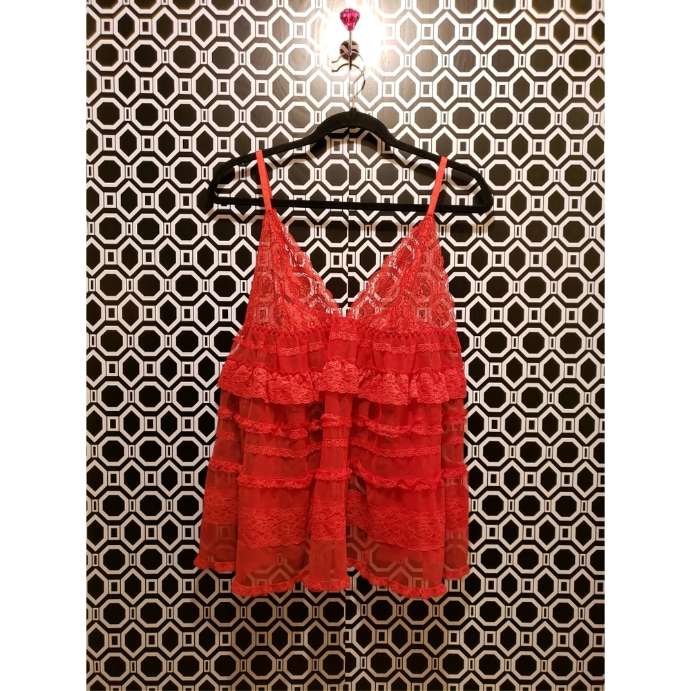 Victoria's Secret | Red Babydoll Chemise Set Sz L
